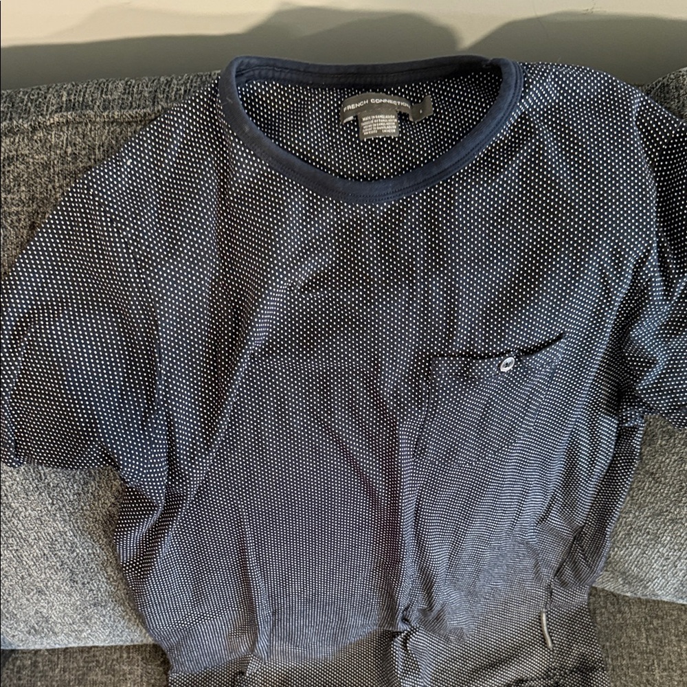 French Connection Dark Blue Dotted Tee
